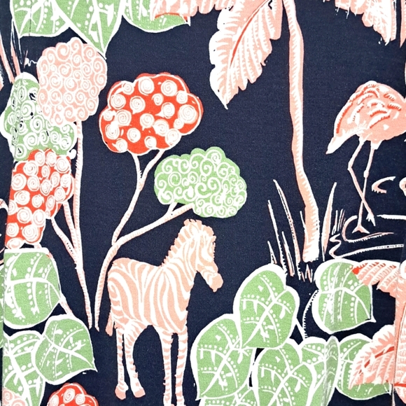 Crown & Ivy Black Dress with Pink and Green Tropical Print Size Large - Picture 7 of 10